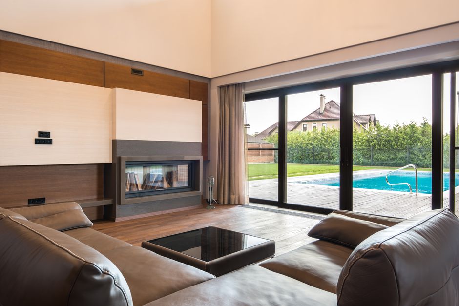 Beautiful sliding glass patio door installed seamlessly